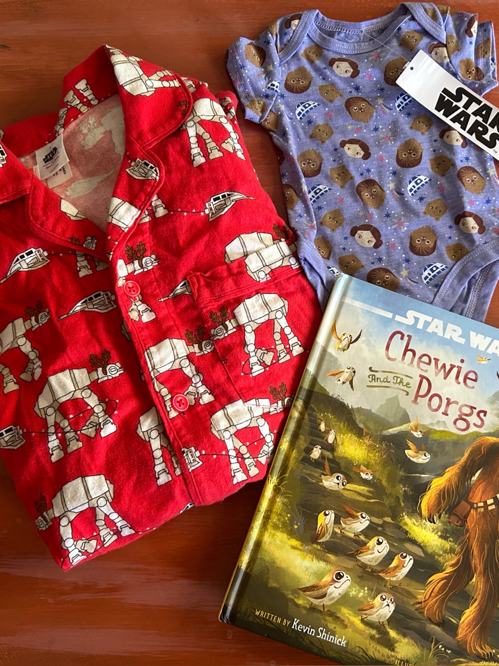 Star wars gift set pjs, onsie, and book